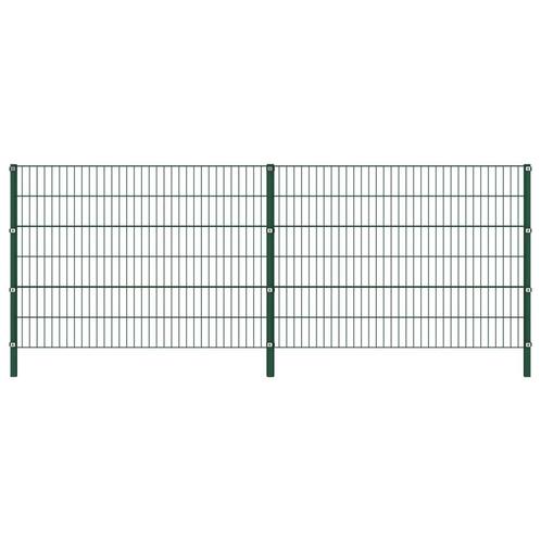 vidaXL Schuttingpaneel met palen 3,4x1,2 m ijzer groen, Tuin en Terras, Tuinhekken en Hekwerk, Nieuw, Verzenden