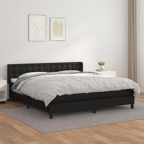 vidaXL Boxspring met matras kunstleer zwart 160x200 cm, Huis en Inrichting, Slaapkamer | Bedden, Nieuw, Verzenden