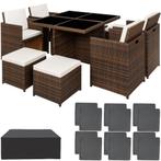 Luxe wicker tuinset Manhatten - zwart/bruin