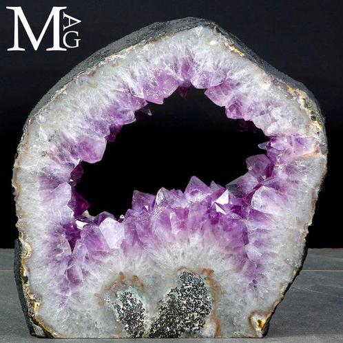 Ametistenschijfje - Gesneden uit een geode Amethist geode, Verzamelen, Mineralen en Fossielen