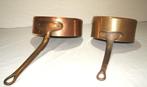 Een degelijke koperen Franse hapjespan en een grote steelpan, Antiek en Kunst