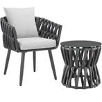 tectake Set Lugano in touwdesign, aluminium frame, schroefvo, Tuin en Terras, Verzenden, Nieuw