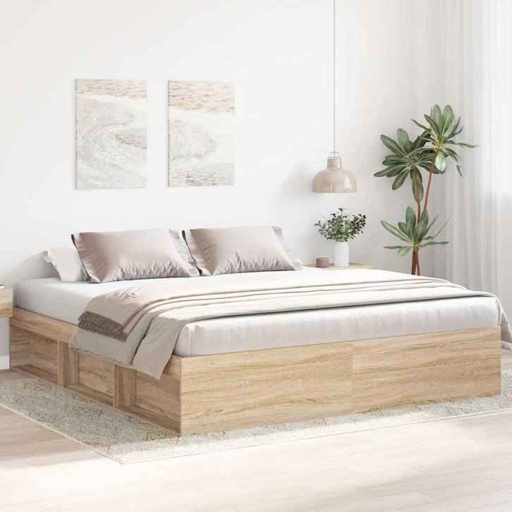 vidaXL Bedframe sonoma eikenkleurig 180x200 cm Super King, Huis en Inrichting, Slaapkamer | Bedden, Nieuw, Verzenden