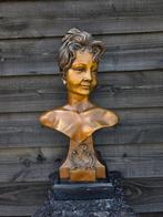 Statue, Art Nouveau Lady Bust - LYS - 61 cm - Bronze, Marbre, Antiek en Kunst