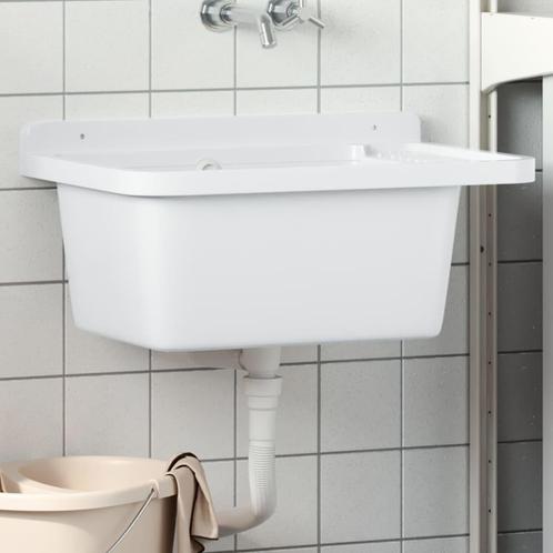 vidaXL Gootsteen wandgemonteerd 60x40x28 cm hars wit, Huis en Inrichting, Keuken | Keukenelementen, Nieuw, Verzenden
