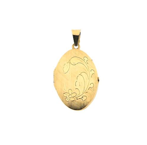 Vintage gouden medaillon hanger | Floraal design, Handtassen en Accessoires, Bedels, Gebruikt, Overige merken, Goud, Ophalen of Verzenden