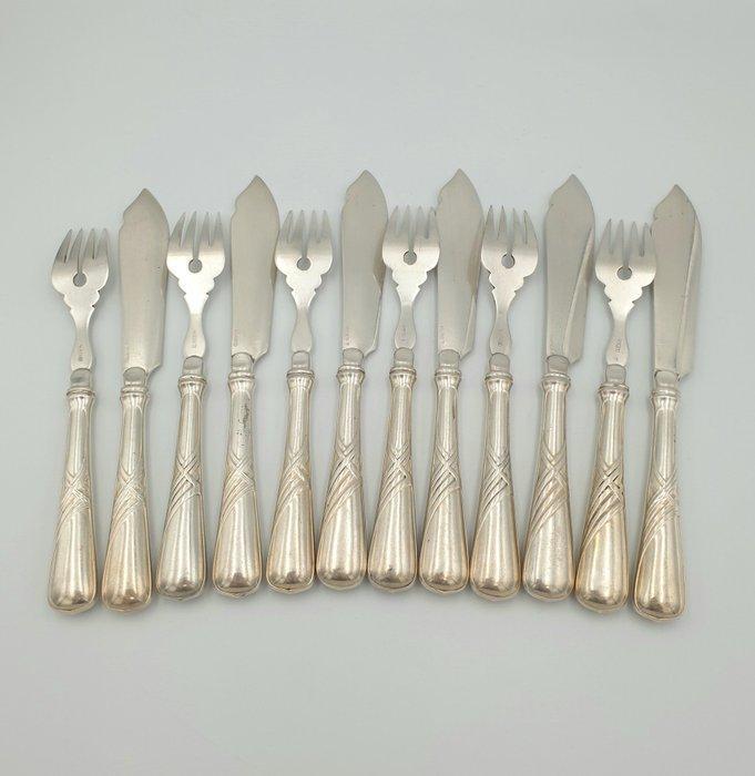 WMF - Visbestekset (12) - O - Verzilverd - Art Deco, Antiek en Kunst, Antiek | Meubels | Tafels