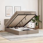 vidaXL Bed poef met matrassen en LEDs 140x200cm kunstleer, Verzenden, Nieuw