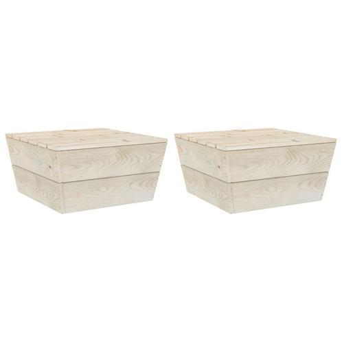 vidaXL Tables de jardin 2 pcs 60x60x30 cm Bois, Jardin & Terrasse, Ensembles de jardin, Neuf, Envoi