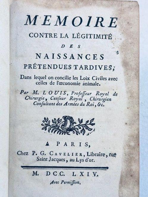 Antoine Louis / Jacques Barbeu Du Bourg - Recueil  sur la, Antiek en Kunst, Antiek | Boeken en Manuscripten