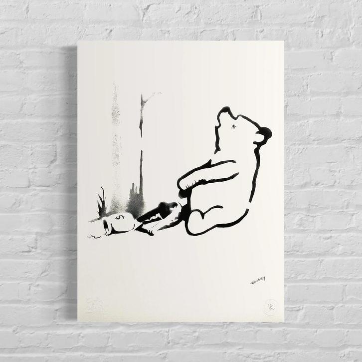 Genummerde Editie BANKSY Winnie The Pooh, Antiek en Kunst, Kunst | Litho's en Zeefdrukken, Verzenden