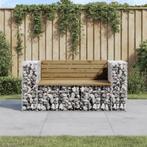 vidaXL Banc de jardin design gabion 143x71x65,5cm bois, Tuin en Terras, Verzenden