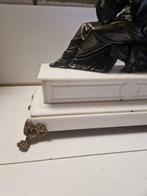 Tafelklok - Antiek Marmer, Brons, Messing - 1920-1930 -, Antiek en Kunst, Antiek | Klokken