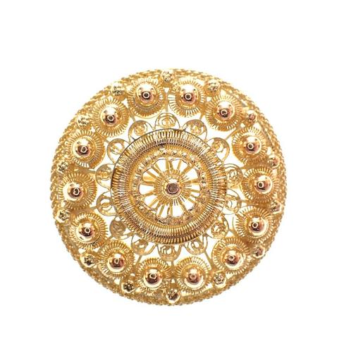 Gouden broche; Zeeuws ontwerp | Ø 30 mm (zeeuws knopje), Handtassen en Accessoires, Broches, Overige kleuren, Gebruikt, Goud, Ophalen of Verzenden