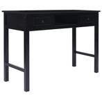 vidaXL Bureau 108x45x76 cm massief paulowniahout zwart, Huis en Inrichting, Verzenden, Nieuw