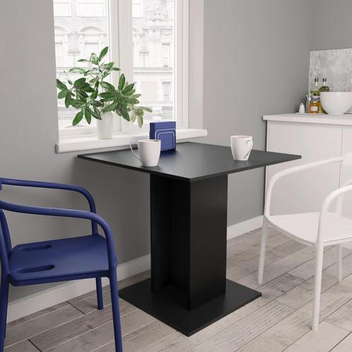 vidaXL Table à manger Noir 80x80x75 cm bois dingénierie, Huis en Inrichting, Tafels | Eettafels, Verzenden