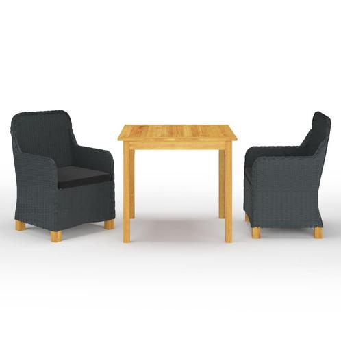 vidaXL 3-delige Tuinset donkergrijs, Tuin en Terras, Tuinsets en Loungesets, Tuinset, Nieuw, Verzenden