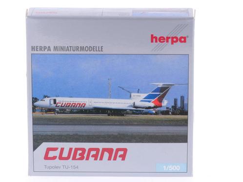 Schaal 1:500 Herpa 513494 Cubana Tupolev TU-154 Reg. CU-T..., Hobby en Vrije tijd, Modelbouw | Vliegtuigen en Helikopters, Zo goed als nieuw
