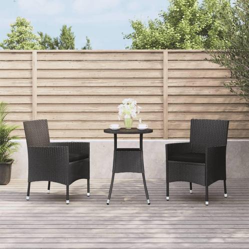 vidaXL Ensemble de bistro de jardin 3 pcs coussins noir, Jardin & Terrasse, Ensembles de jardin, Neuf, Envoi