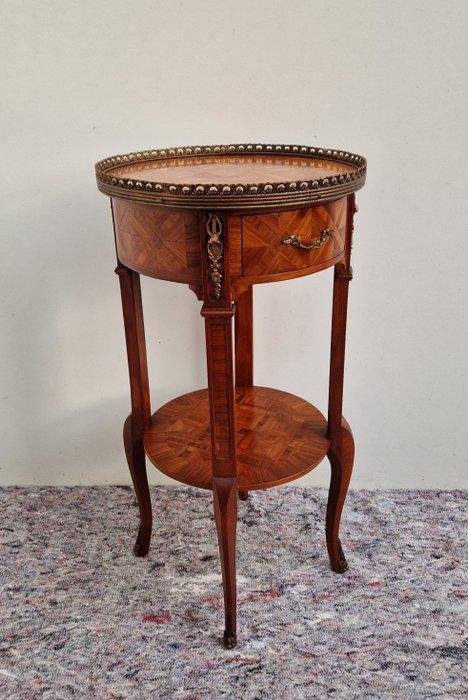 Bijzettafel met Ruit parquetry in Napoleon III stijl - Table, Antiquités & Art, Curiosités & Brocante