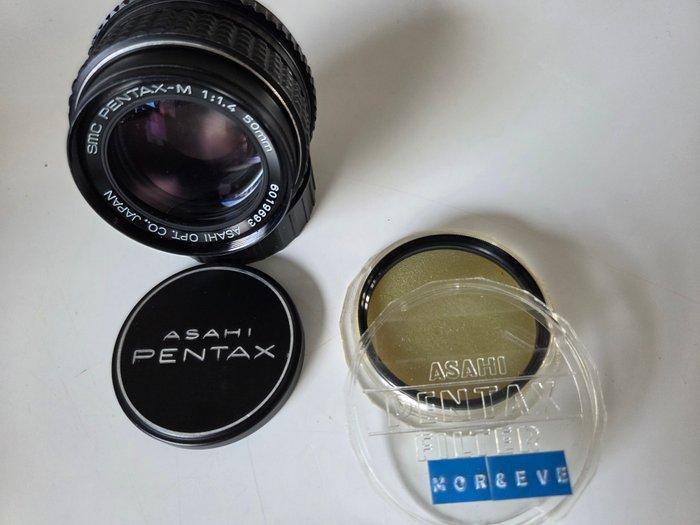 Asahi, Pentax 1.4 50mm smc-M + mor.eve. filter (rare) |, Audio, Tv en Foto, Fotocamera's Analoog