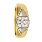 Ring - 18 karaat Geel goud, Witgoud - 1.00ct. tw. Diamant, Nieuw