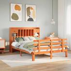 vidaXL Bed met boekenkast zonder matras grenenhout wasbruin, Huis en Inrichting, Verzenden, Nieuw