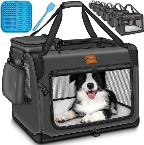 TRESKO® Opvouwbare hondenbox inclusief likmat en spatel, XL,, Dieren en Toebehoren, Overige Dieren-accessoires, Verzenden