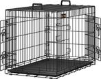 Hondenbench opvouwbaar 925 cm lang 2 deuren L zwart, Dieren en Toebehoren, Hondenhokken, Ophalen of Verzenden, Nieuw