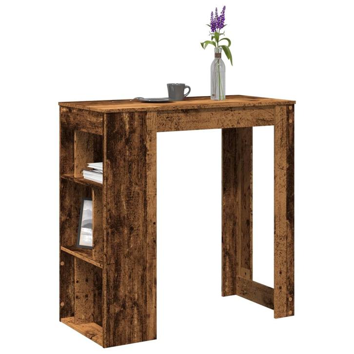 vidaXL Bartafel met rekken 102x50x103,5 cm bewerkt hout oud, Huis en Inrichting, Tafels | Eettafels, Nieuw, Verzenden