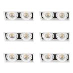 Spots inbouw Inbouwspot Bjorn 2 wit set 6 stuks, Huis en Inrichting, Verzenden, Nieuw