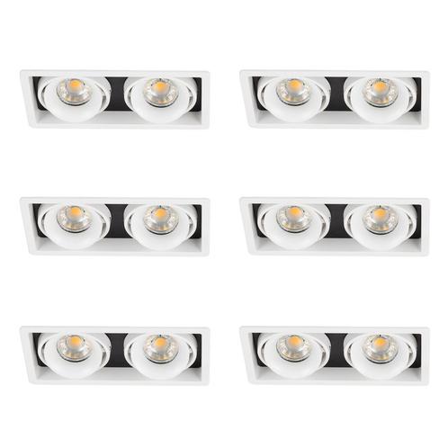 Spots inbouw Inbouwspot Bjorn 2 wit set 6 stuks, Huis en Inrichting, Lampen | Overige, Verzenden