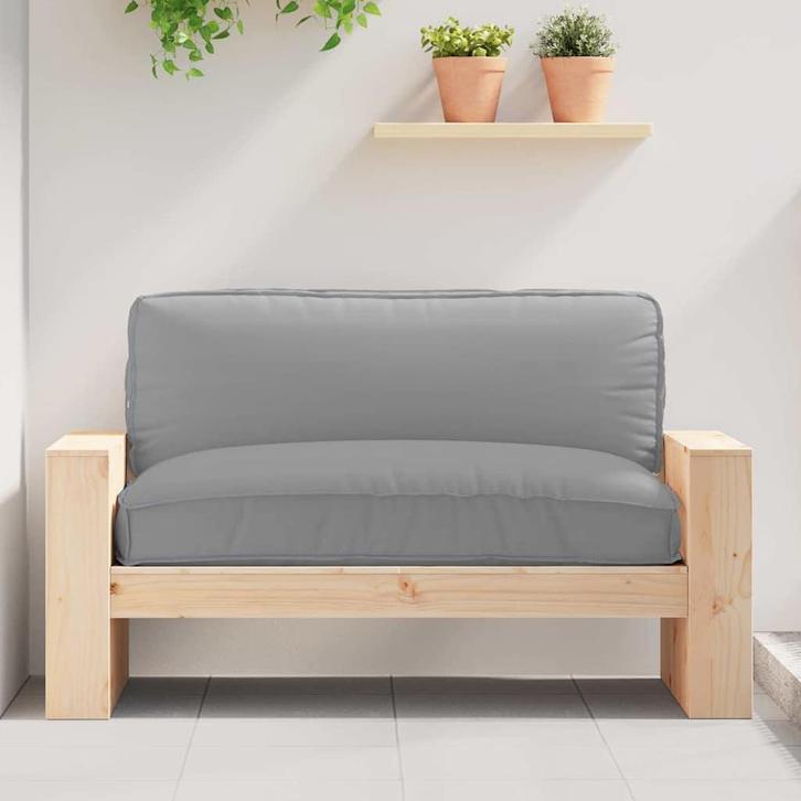vidaXL Palletkussen voor zitting Grijs 120 x 80 x 12 cm, Huis en Inrichting, Woonaccessoires | Kussens, Nieuw, Verzenden