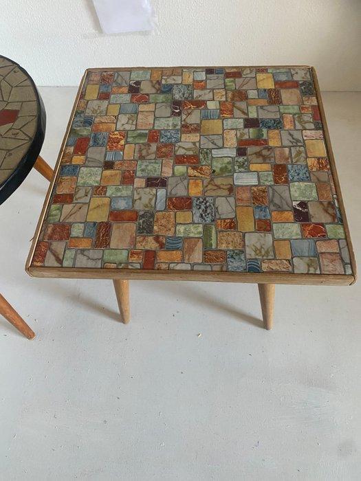 Bijzettafel - Hout, Canvas - Twee bijzettafels, Antiek en Kunst, Kunst | Designobjecten