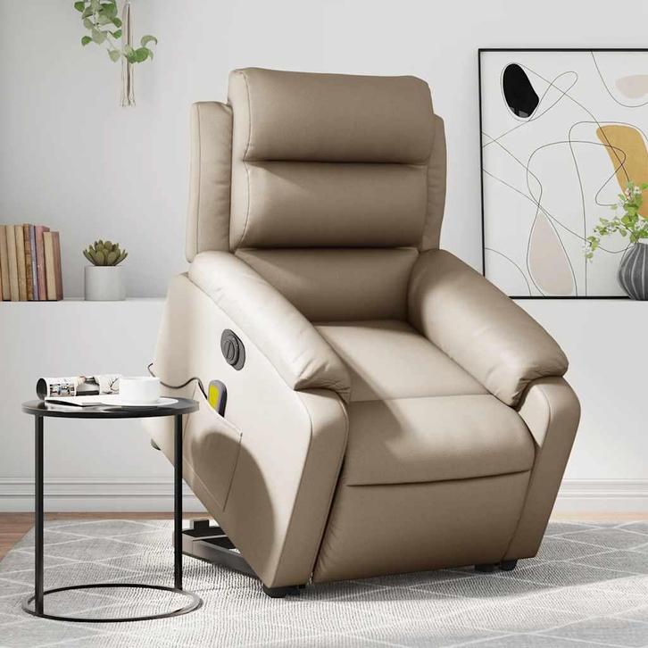 vidaXL Sta-op-massagestoel elektrisch kunstleer, Huis en Inrichting, Fauteuils, Nieuw, Verzenden