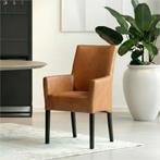 Set van 6 Leren eetkamerstoelen Just met armleuning -, Huis en Inrichting, Stoelen, Ophalen of Verzenden, Nieuw, Leer