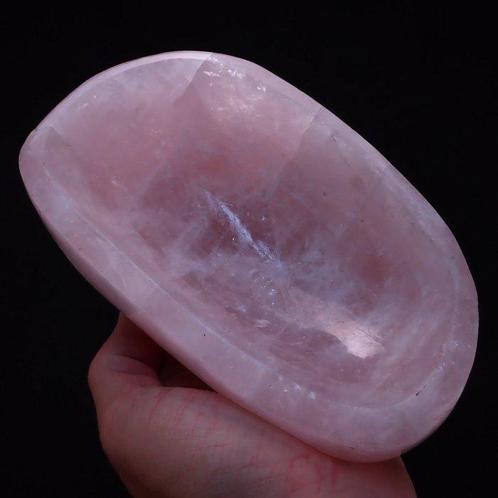 Grand quartz rose de haute qualité bol- 1208.79 g, Collections, Minéraux & Fossiles