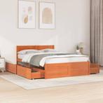 vidaXL Bed met matras massief grenenhout wasbruin 140x190 cm, Huis en Inrichting, Slaapkamer | Bedden, Verzenden, Nieuw