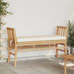 vidaXL Tuinbank met kussen Bruin 110 x 38 x 65cm Bamboe, Tuin en Terras, Verzenden, Nieuw