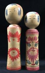 Set van 2 / Japanse vintage houten kokeshi-pop (H:24-27 cm)