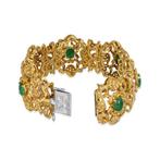 Armband - 18 karaat Geel goud - 7.50ct. tw. Jade - Diamant
