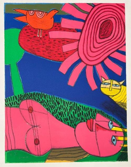 Corneille (1922-2010) - Un été ardent, Antiek en Kunst, Kunst | Schilderijen | Modern