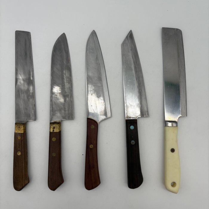 Various Makers - Keukenmes - Set van 5 traditionele Japanse, Antiek en Kunst, Antiek | Keukengerei