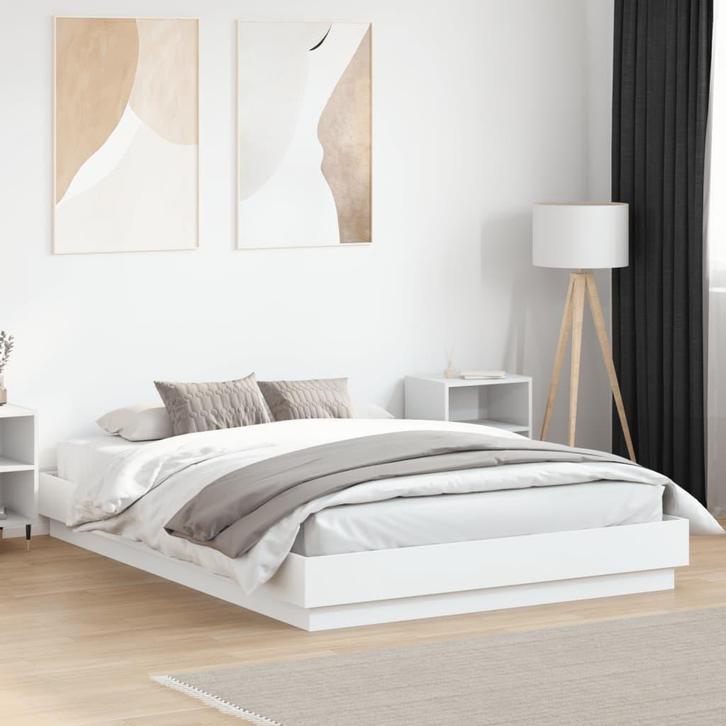 vidaXL Bedframe bewerkt hout wit 160x200 cm, Huis en Inrichting, Slaapkamer | Bedden, Nieuw, Verzenden