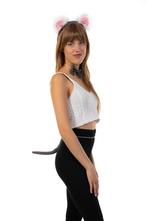 Koala Haarband Oren Strik Staart Diadeem Set Grijs Roze Zach, Ophalen of Verzenden, Nieuw