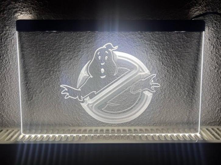 Ghostbusters neon bord lamp LED  verlichting reclame lichtba, Huis en Inrichting, Lampen | Overige, Nieuw, Verzenden