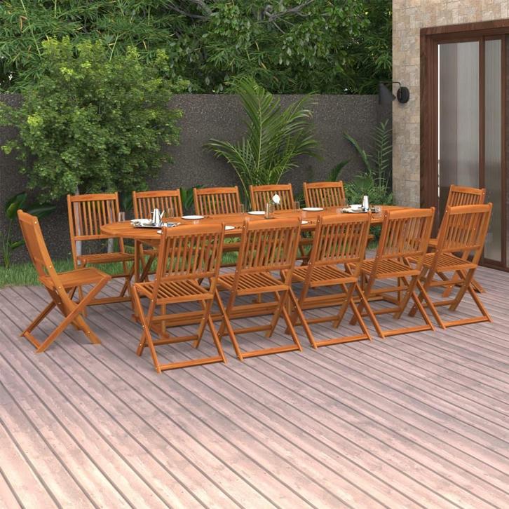 vidaXL 13-delige Tuinset 280x90x75 cm massief acaciahout, Tuin en Terras, Tuinsets en Loungesets, Tuinset, Nieuw, Verzenden