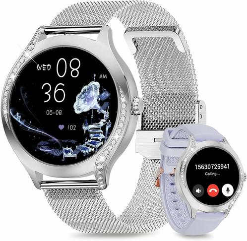 Nolinia Smartwatch voor dames met Swarovski steentjes, Bl..., Bijoux, Sacs & Beauté, Montres connectées, Envoi