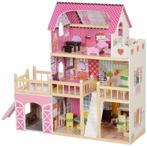 TRUUSK Houten Poppenhuis - 3 Verdiepingen - 13 Meubelstukken, Kinderen en Baby's, Verzenden, Nieuw