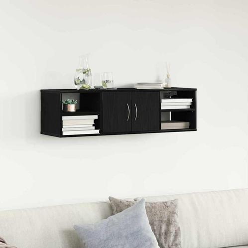 vidaXL Wandplank met plank Zwart eiken 140 x 41 x 75 cm, Huis en Inrichting, Kasten | Wandmeubels, Nieuw, Verzenden